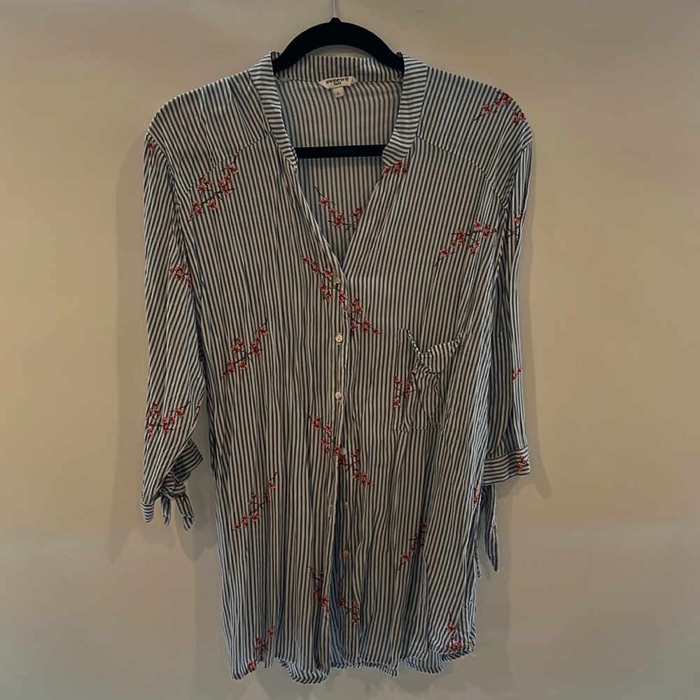 Striped and floral button down